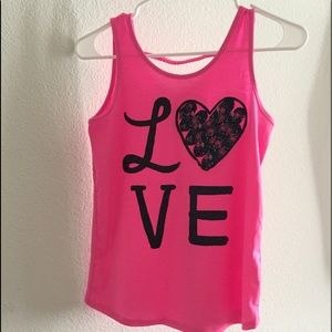 Justice pink top tanks